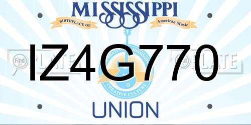 IZ4G770 Mississippi License Plate