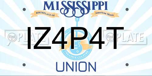 IZ4P4T Mississippi License Plate