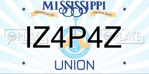 IZ4P4Z Mississippi License Plate