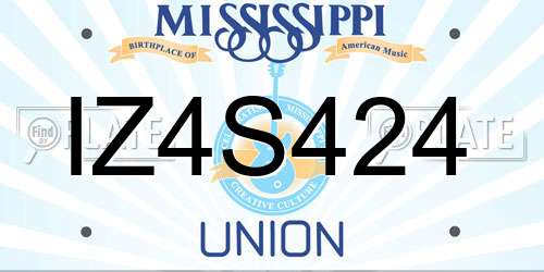 IZ4S424 Mississippi License Plate