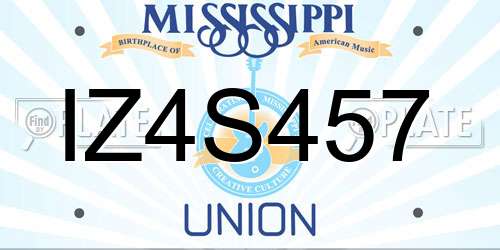 IZ4S457 Mississippi License Plate