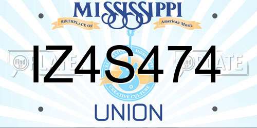 IZ4S474 Mississippi License Plate