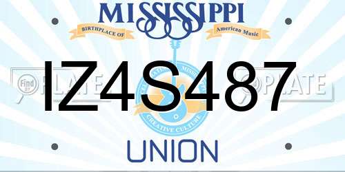 IZ4S487 Mississippi License Plate