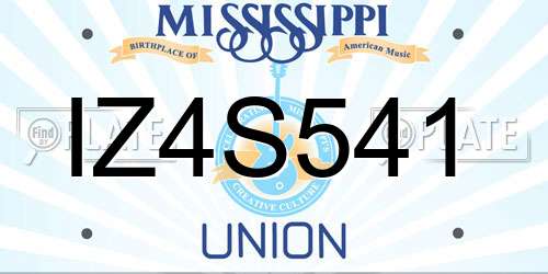 IZ4S541 Mississippi License Plate