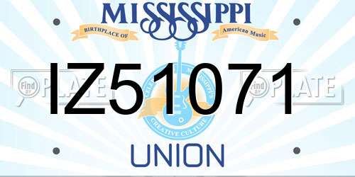 IZ51071 Mississippi License Plate