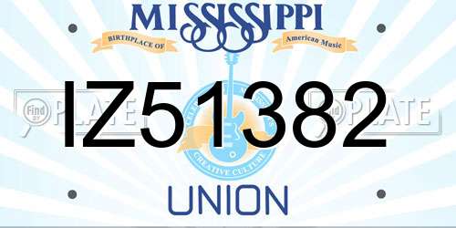 IZ51382 Mississippi License Plate