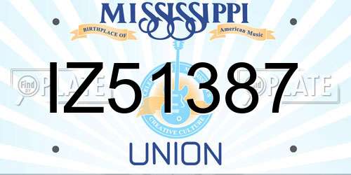 IZ51387 Mississippi License Plate