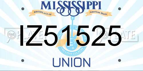 IZ51525 Mississippi License Plate