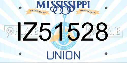 IZ51528 Mississippi License Plate