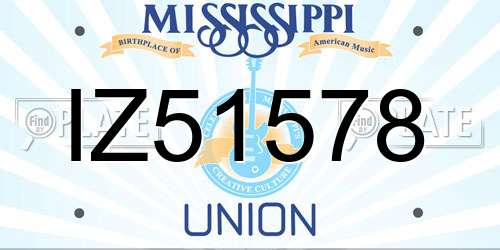 IZ51578 Mississippi License Plate