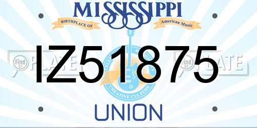 IZ51875 Mississippi License Plate