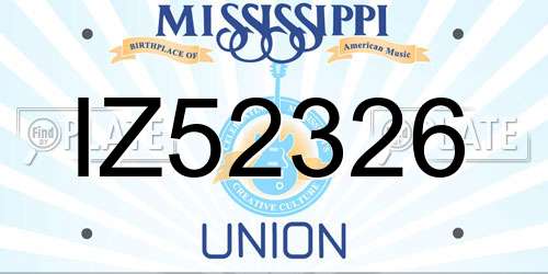 IZ52326 Mississippi License Plate
