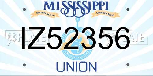 IZ52356 Mississippi License Plate