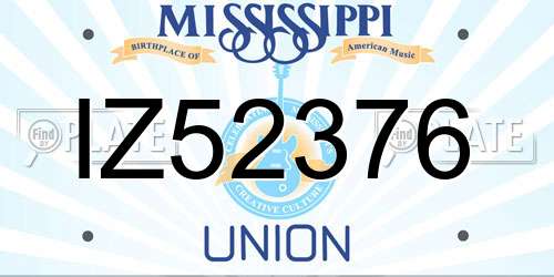 IZ52376 Mississippi License Plate