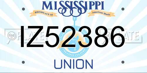 IZ52386 Mississippi License Plate