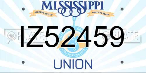 IZ52459 Mississippi License Plate