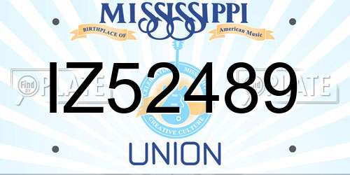 IZ52489 Mississippi License Plate