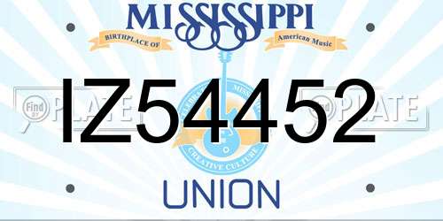 IZ54452 Mississippi License Plate