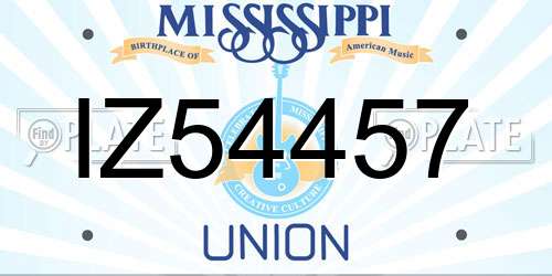 IZ54457 Mississippi License Plate