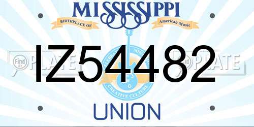 IZ54482 Mississippi License Plate