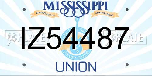 IZ54487 Mississippi License Plate