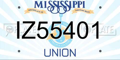 IZ55401 Mississippi License Plate