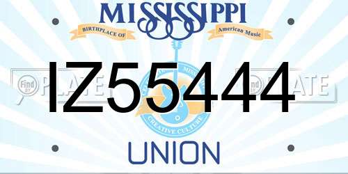 IZ55444 Mississippi License Plate