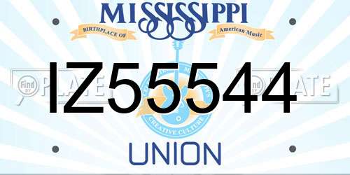 IZ55544 Mississippi License Plate