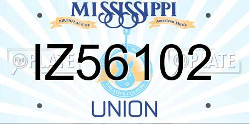 IZ56102 Mississippi License Plate