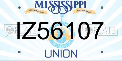IZ56107 Mississippi License Plate