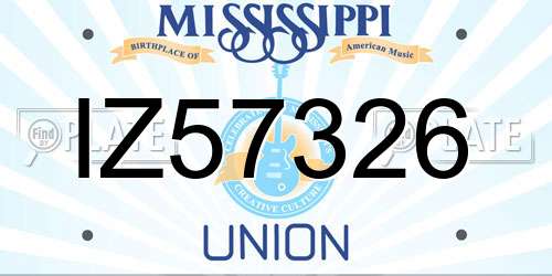 IZ57326 Mississippi License Plate