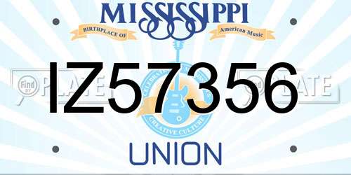 IZ57356 Mississippi License Plate