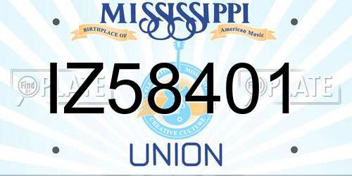 IZ58401 Mississippi License Plate