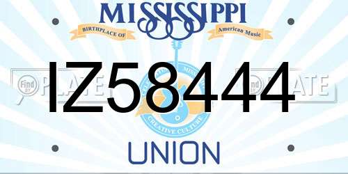 IZ58444 Mississippi License Plate