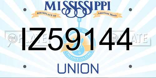 IZ59144 Mississippi License Plate