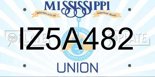 IZ5A482 Mississippi License Plate