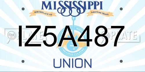 IZ5A487 Mississippi License Plate