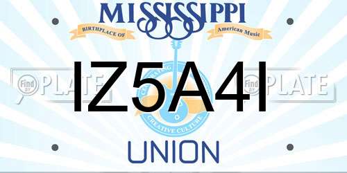 IZ5A4I Mississippi License Plate
