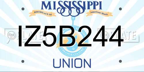 IZ5B244 Mississippi License Plate