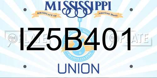 IZ5B401 Mississippi License Plate