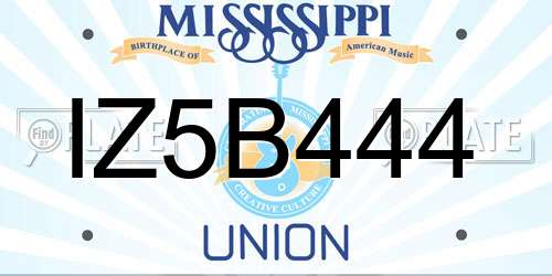 IZ5B444 Mississippi License Plate
