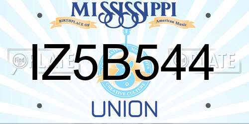 IZ5B544 Mississippi License Plate