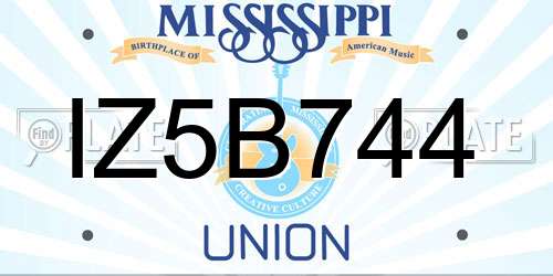 IZ5B744 Mississippi License Plate