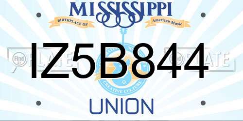 IZ5B844 Mississippi License Plate