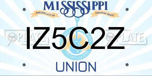 IZ5C2Z Mississippi License Plate