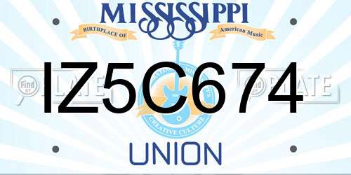 IZ5C674 Mississippi License Plate