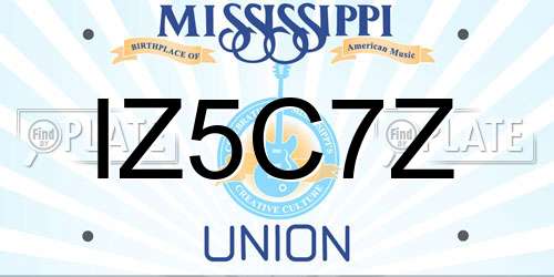 IZ5C7Z Mississippi License Plate