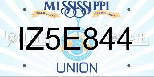 IZ5E844 Mississippi License Plate