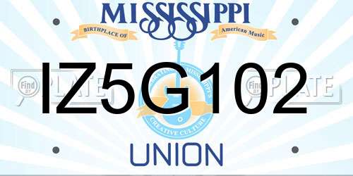 IZ5G102 Mississippi License Plate