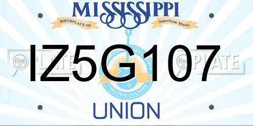 IZ5G107 Mississippi License Plate